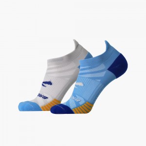 Calzini Uomo Brooks Ghost Lite No Show 2-Pack Blu Blu Marino Grigie Chiaro Blu | 401273-MJS