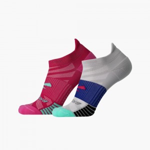 Calzini Uomo Brooks Ghost Lite No Show 2-Pack Rosa Blu Chiaro Grigie Chiaro Blu Chiaro | 793245-WTL