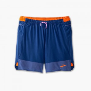 Pantaloncini Uomo Brooks High Point 7 2-in-1 Short Arancioni Chiaro | 097346-YSZ