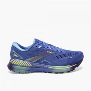 Scarpe Running Strada Donna Brooks Adrenaline GTS 23 Blu Gialle Verdi Chiaro | 480157-KLV