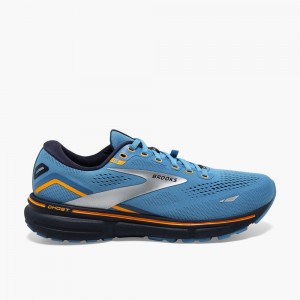 Scarpe Running Strada Uomo Brooks Ghost 15 GTX Blu Blu Marino Arancioni | 042718-ZHU