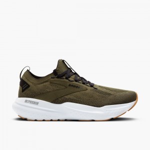Scarpe Running Strada Uomo Brooks Glycerin StealthFit 21 Verdi Nere Bianche | 740892-EWZ