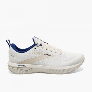 Scarpe Running Strada Uomo Brooks Revel 6 Bianche Blu | 934058-PQH
