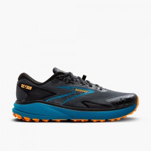 Scarpe Trail Uomo Brooks Divide 5 Blu Arancioni | 698542-HKW