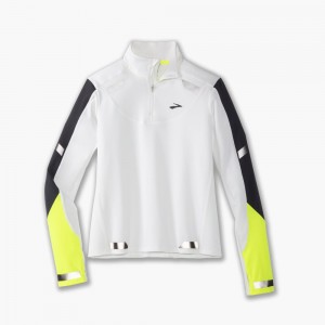 Top Donna Brooks Run Visible 1/2 Zip Bianche | 520341-LBK