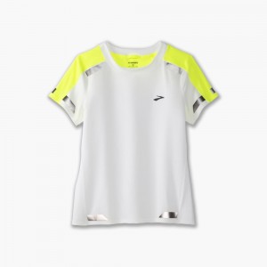 Top Donna Brooks Run Visible Short Sleeve Bianche | 614072-BPQ