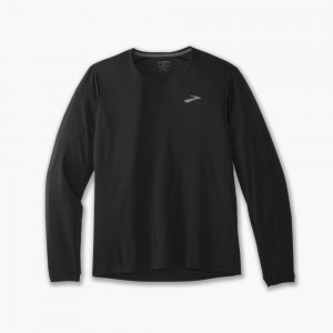 Top Uomo Brooks Atmosphere Long Sleeve Nere | 149357-PLW