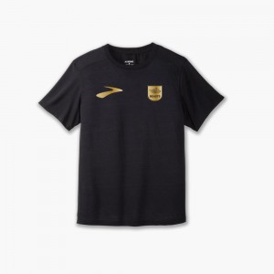 Top Uomo Brooks Beasts Gold Distance SS Nere Oro | 516978-BVR