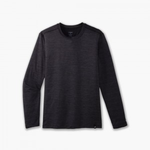 Top Uomo Brooks Luxe Long Sleeve Nere | 724305-GEW